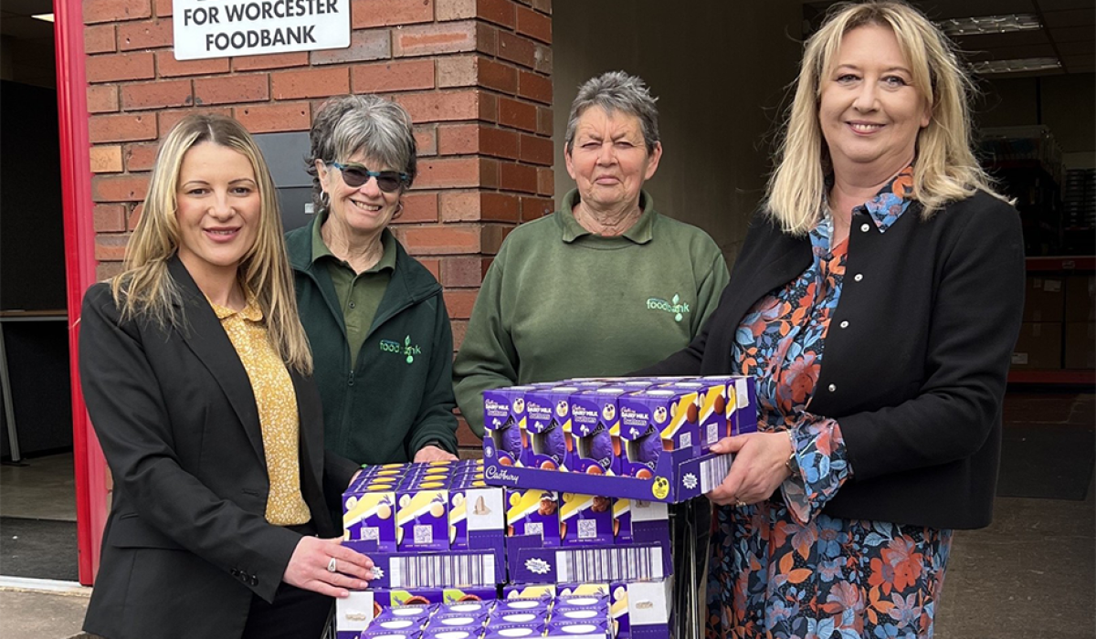 Abby Hooper & Kasia Krieger from Pineapple Recruitment, with Penny Perrett & Sue Campbell from Worcester Foodbank